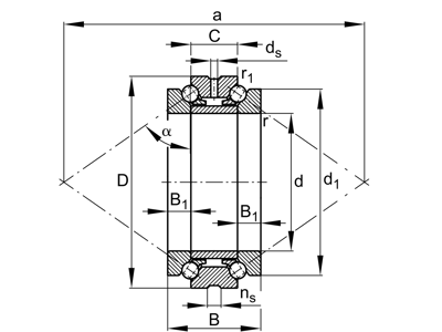 FAG 234724-M-SP AKSIAL VINKELKONTAKTLEJE 124X180X72