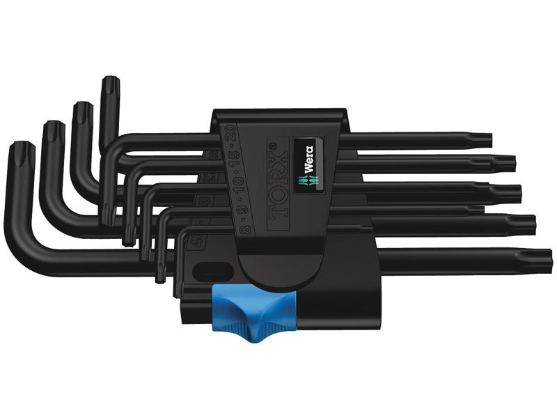 WERA VINKELNØGLESÆT MED HOLDEFUNKTION 967/9 TX HF 1, BLACKLASER, 9 DELE