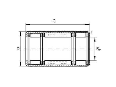 INA HFL3030 FRILØBSLEJE MED STÅLFJEDRE 30 X 37 X 30