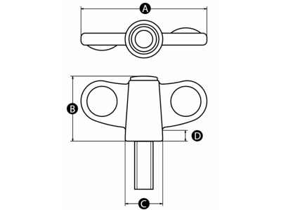 RENCOL 10694S MALE WING KNOB