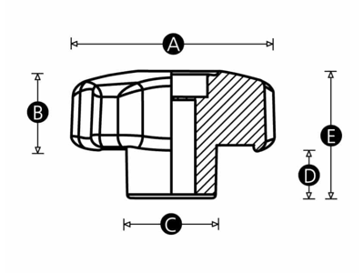 RENCOL 10831U FEMALE LOBE KNOB