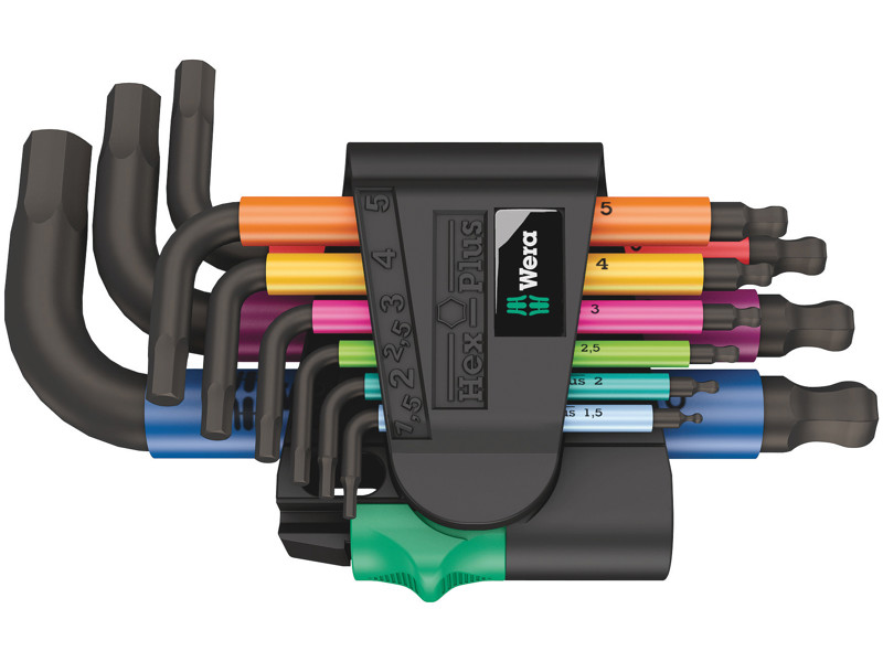 WERA VINKELNØGLESÆT 950/9 Hex-Plus Multicolour 2, METRISK, BLACKLASER, 9 DELE