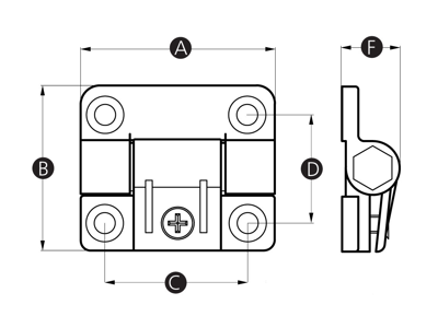 RENCOL 12824X PLASTIC HINGE