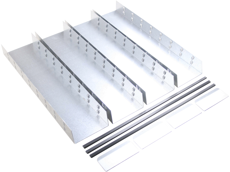 BLIKA STÅLADSKILLELSE (SÆT) 8 RUM MODULER 4X110MM H:94