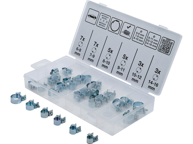 HOSE CLAMP RANGE Ø 6 - 16 MM 30 PCS