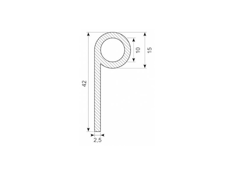 GUMMILISTE P-PROFIL EPDM NR 30.138S 