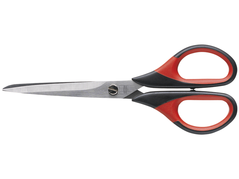 ERDI UNIVERSALSAKS 160MM RUSTFRI STÅL MED KUNSTOFTBELÆGNING VED FINGERHULLER