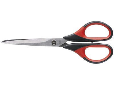 ERDI UNIVERSALSAKS 160MM RUSTFRI STÅL MED KUNSTOFTBELÆGNING VED FINGERHULLER