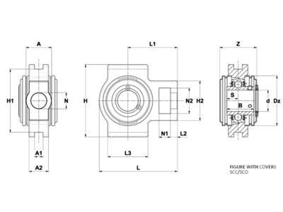 SNR SUCT204FG1 FØDEVAREGODKENDT KULISSELEJE 20 MM